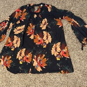 Floral navy flowy dress